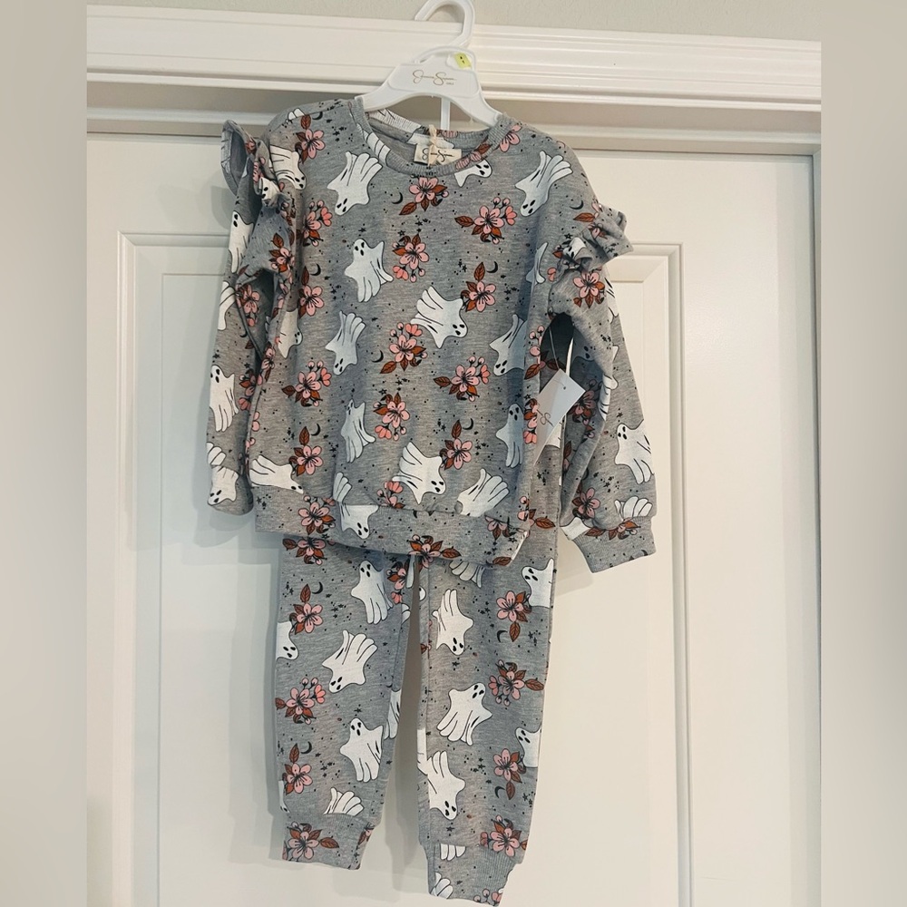 Jessica Simpson Gray Ghost and Floral Kids' Sweatshirt and Pants Set